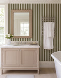 Broad Street Stripe Wallpaper in Olive
