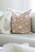 Natasha Floral Pillow in Dusty Pink