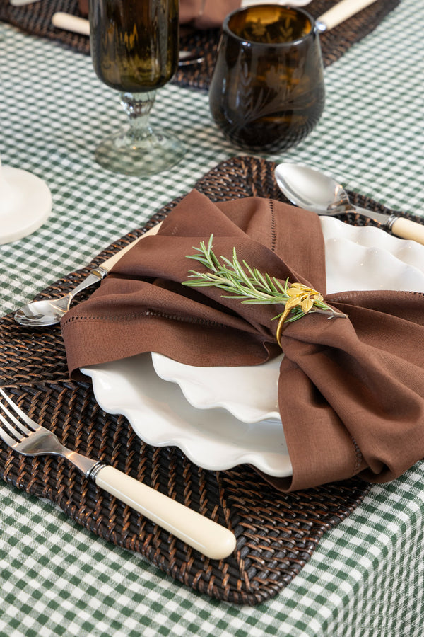 Cocoa Hemstitched Napkin