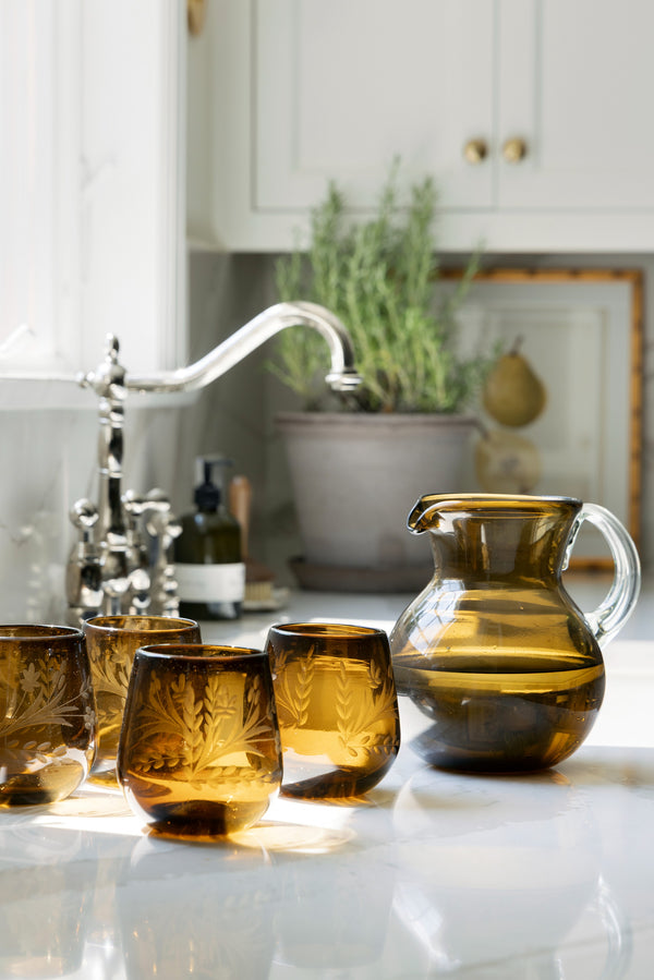 Forma Etched Drinking Glass