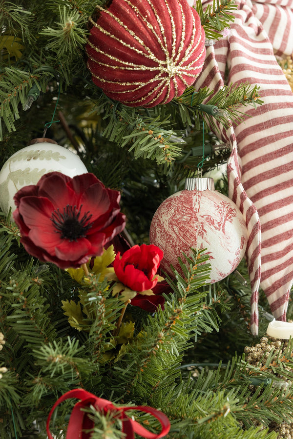 Scarlet Toile Ornament