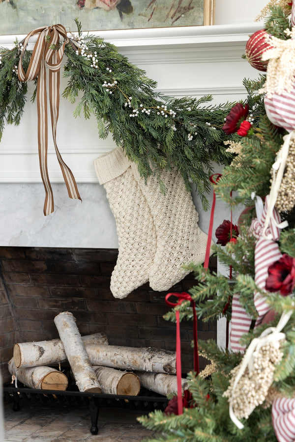 Cream Cotton Knit Stocking