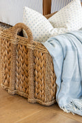 Light Blue Montauk Stripe Herringbone Throw