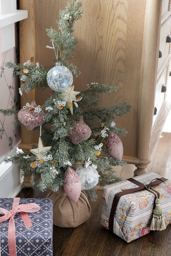 Pink Champagne Shatterproof Finial Ornament, Set of 6