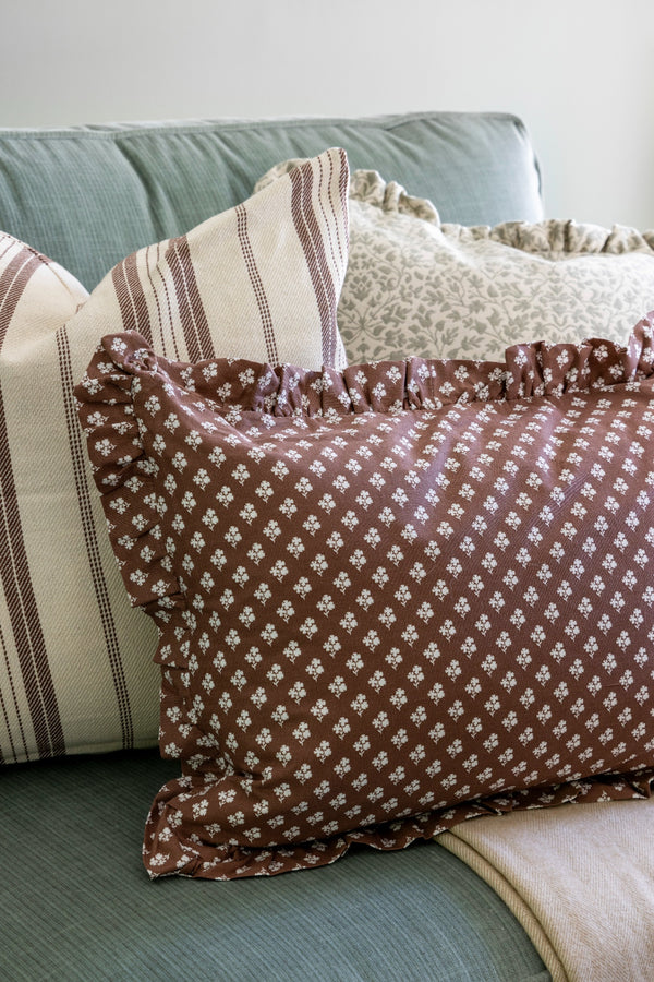 Sophia Stripe Pillow in Chocolate