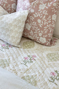 Natasha Floral Pillow in Dusty Pink
