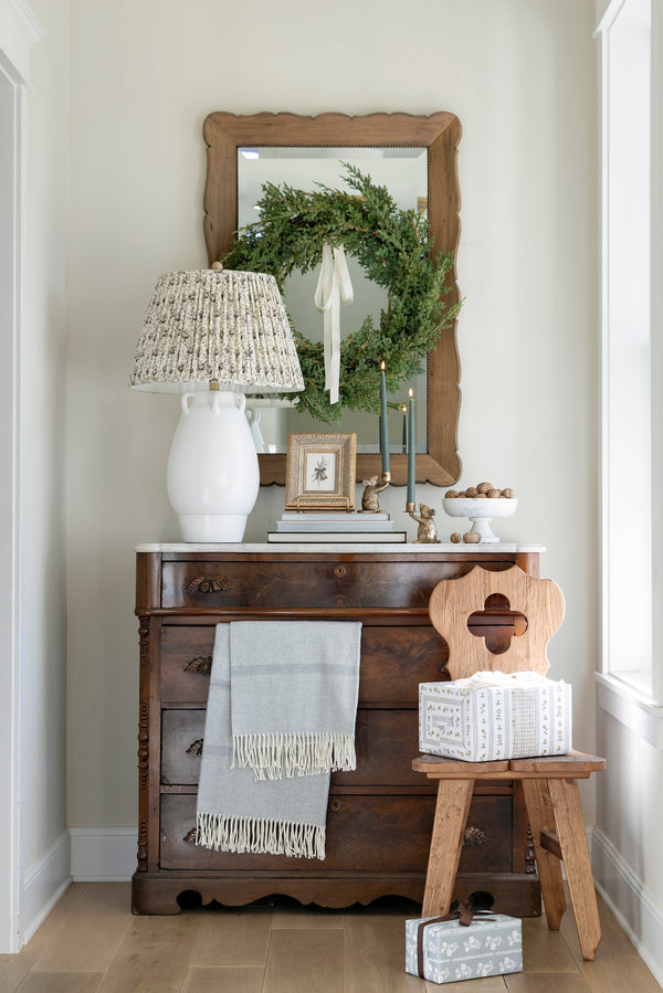 Light Gray Montauk Stripe Herringbone Throw