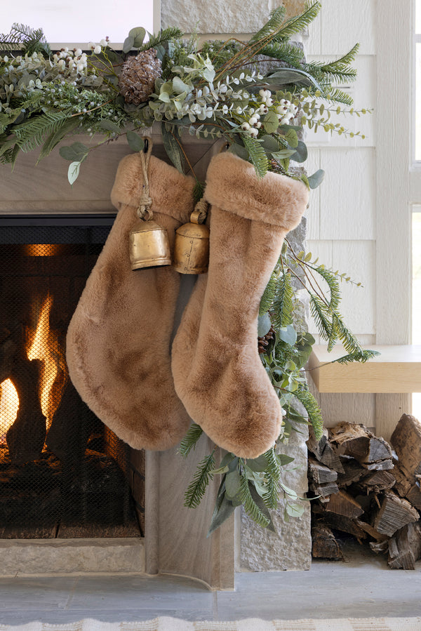 Camel Faux Fur Stocking