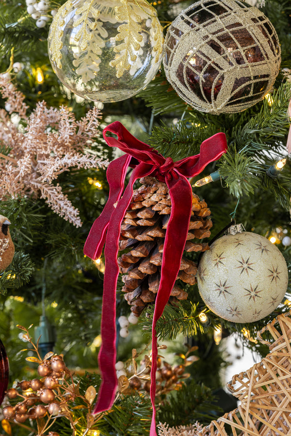 Cream Beaded Star Ornament
