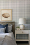 Camden Plaid Wallpaper in Light Blue