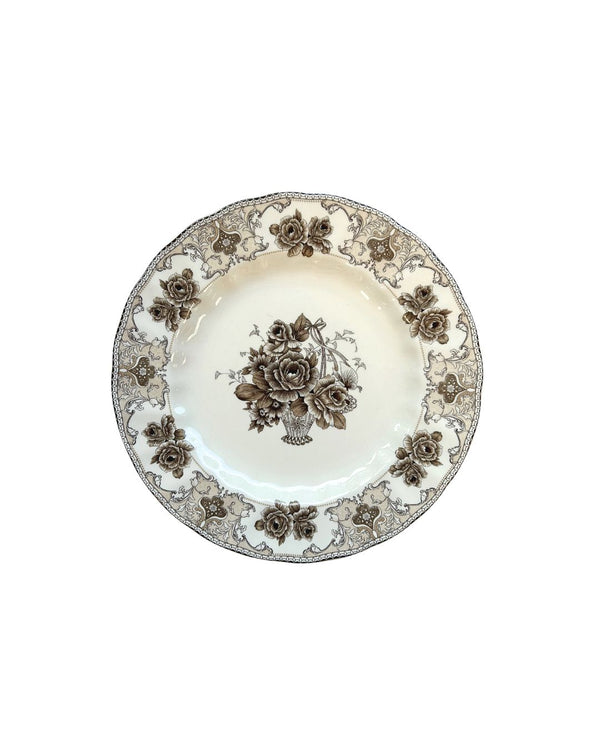 Brown Bouquet Basket Dinner Plate