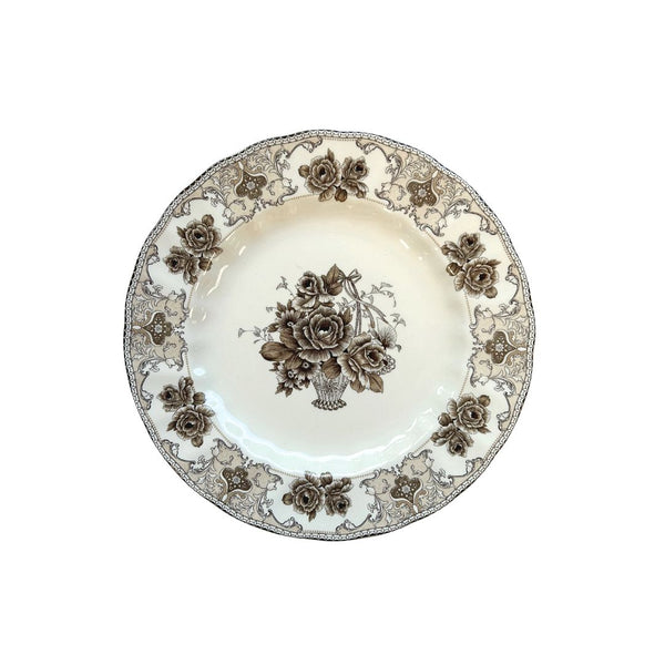 Brown Bouquet Basket Dinner Plate