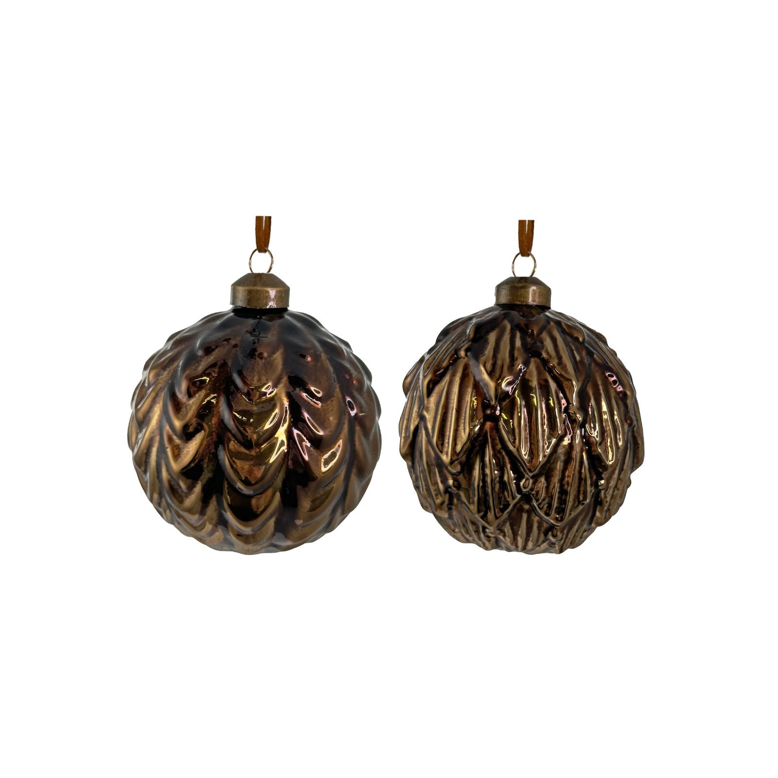 Brown Foliage Ornament Set