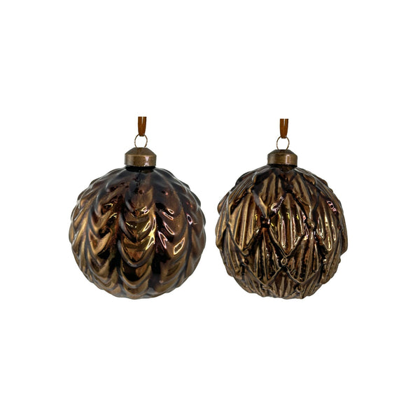 Brown Foliage Ornament Set