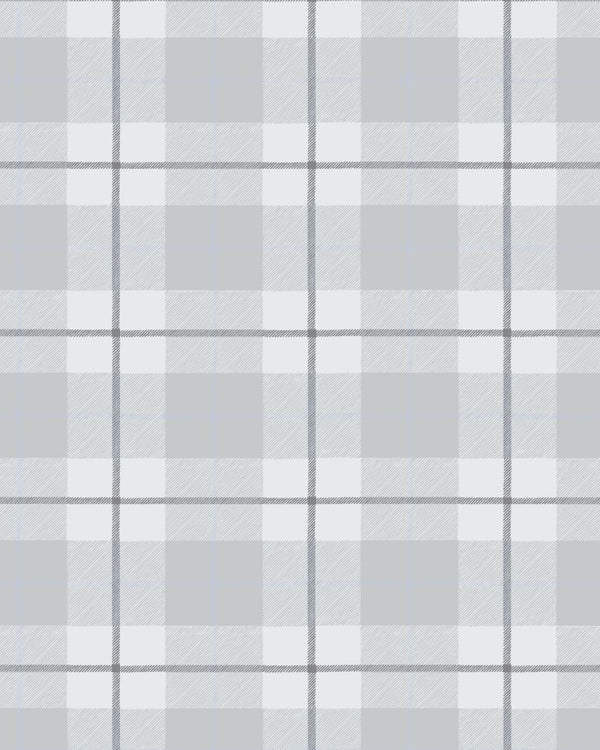 Camden Plaid Fabric in Grey