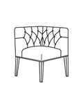 Catherine Sectional Banquette - Corner Chair