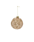 Champagne Etched Glass Ornament