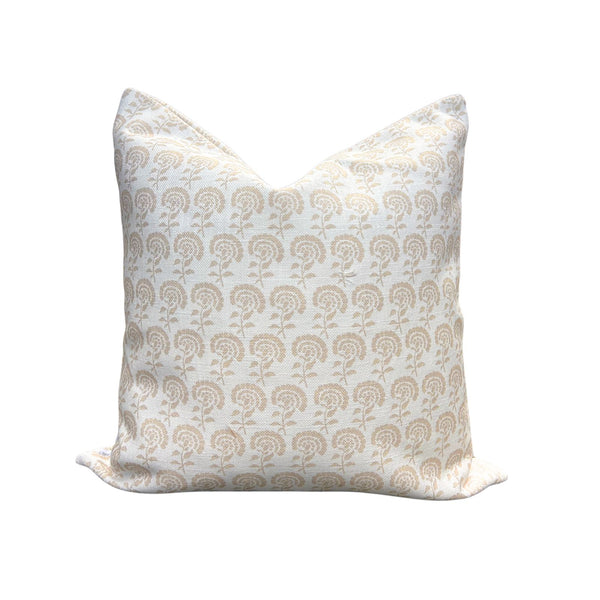 Chelsea Block Print Pillow in Natural