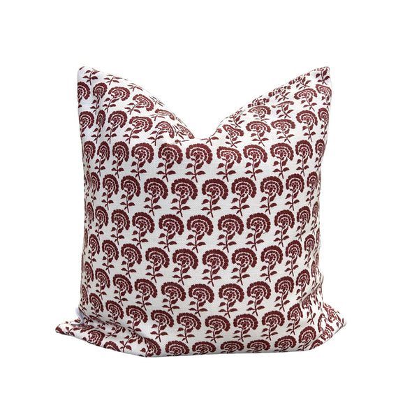 Chelsea Block Print Pillow in Rose