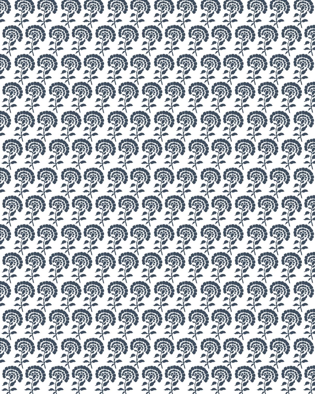 Chelsea Block Print Fabric in Navy