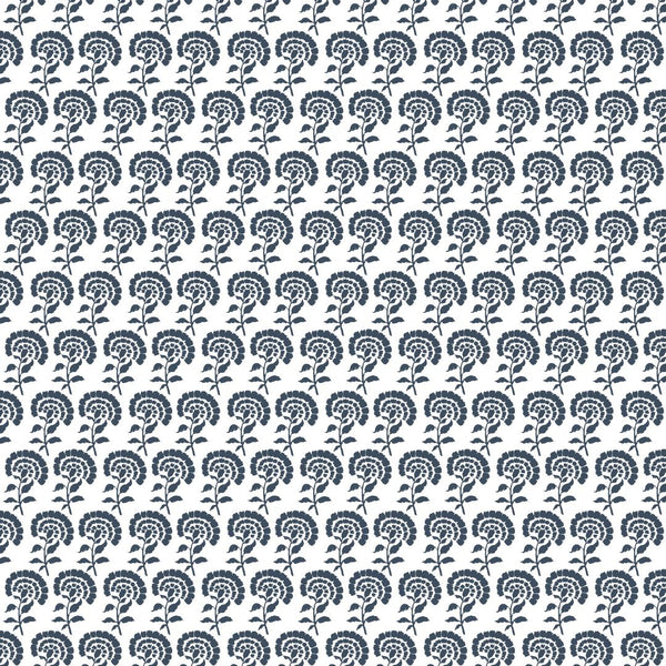 Chelsea Block Print Fabric in Navy