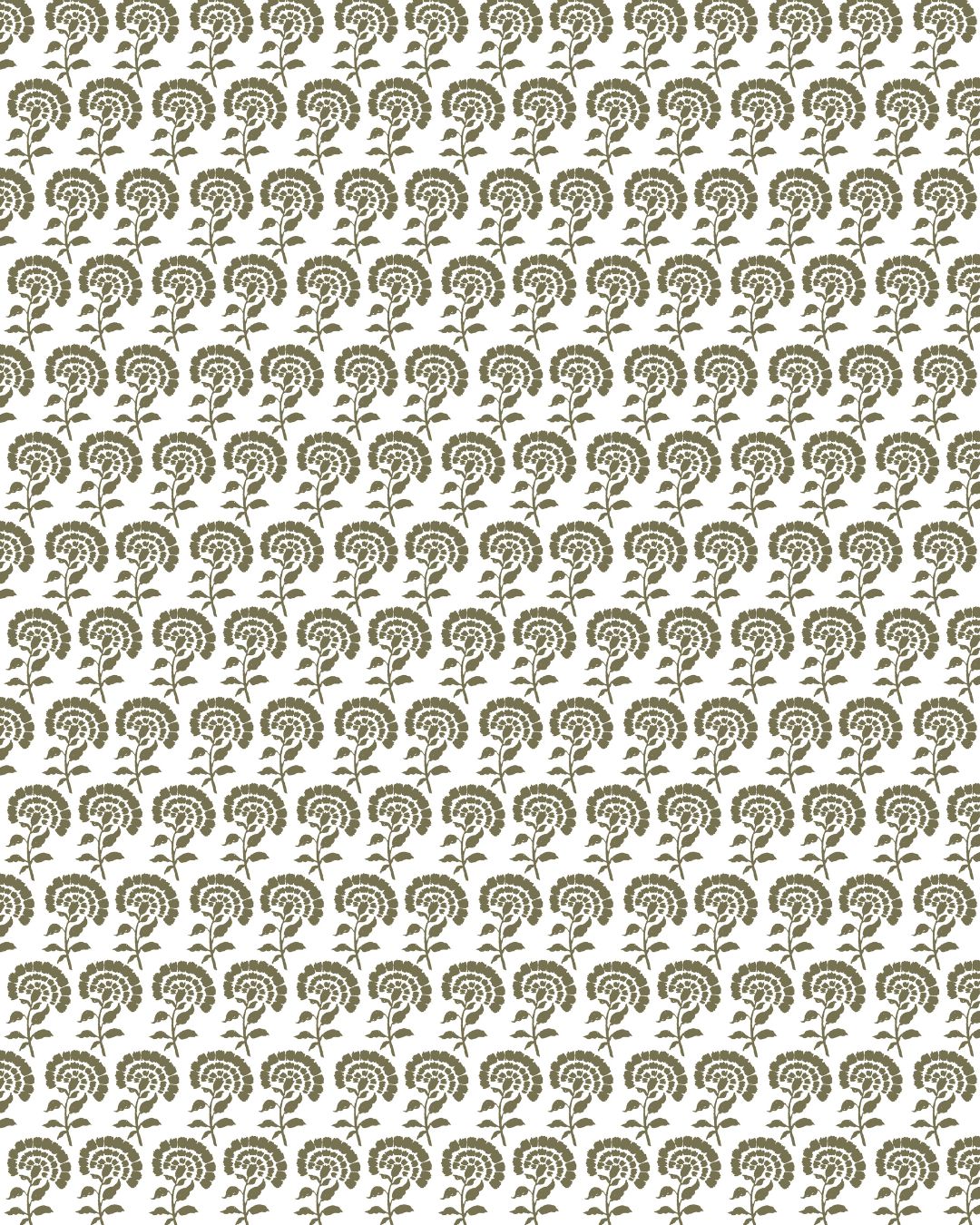 Chelsea Block Print Fabric in Olive