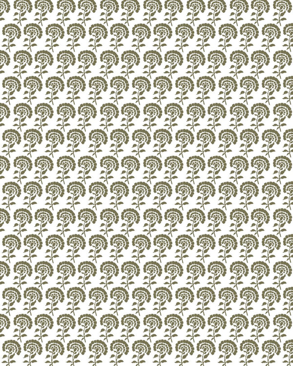 Chelsea Block Print Fabric in Olive