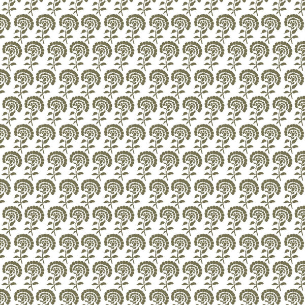 Chelsea Block Print Fabric in Olive