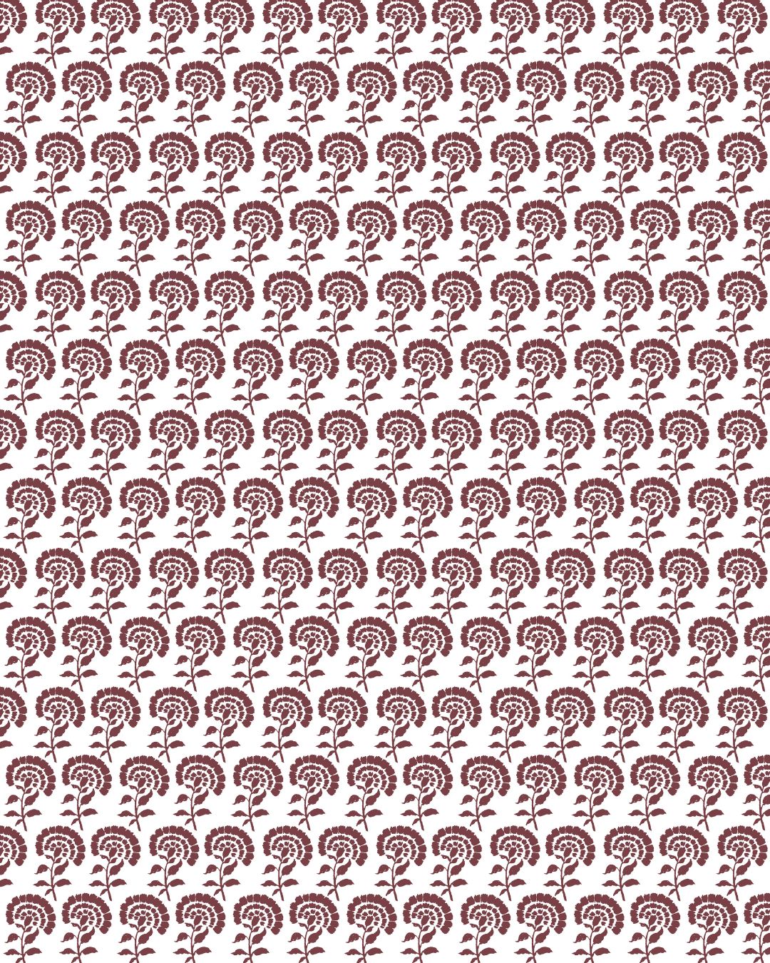 Chelsea Block Print Fabric in Rose