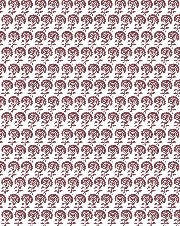 Chelsea Block Print Fabric in Rose