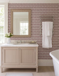 Chelsea Block Print Wallpaper in Rose