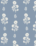 Chloe Floral Fabric in Dusty Blue