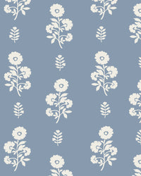 Chloe Floral Fabric in Dusty Blue