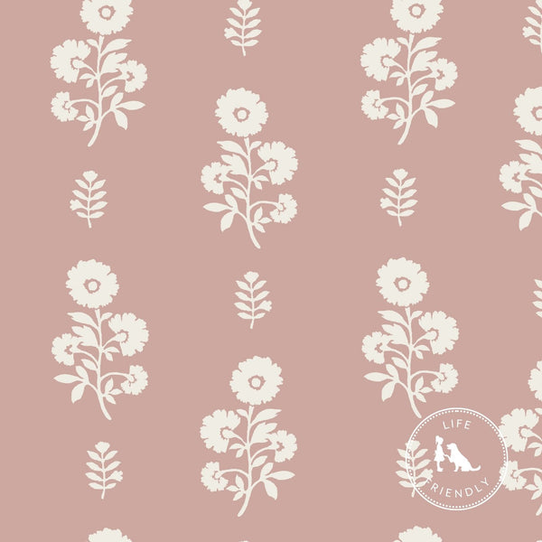 Chloe Floral Fabric in Dusty Pink