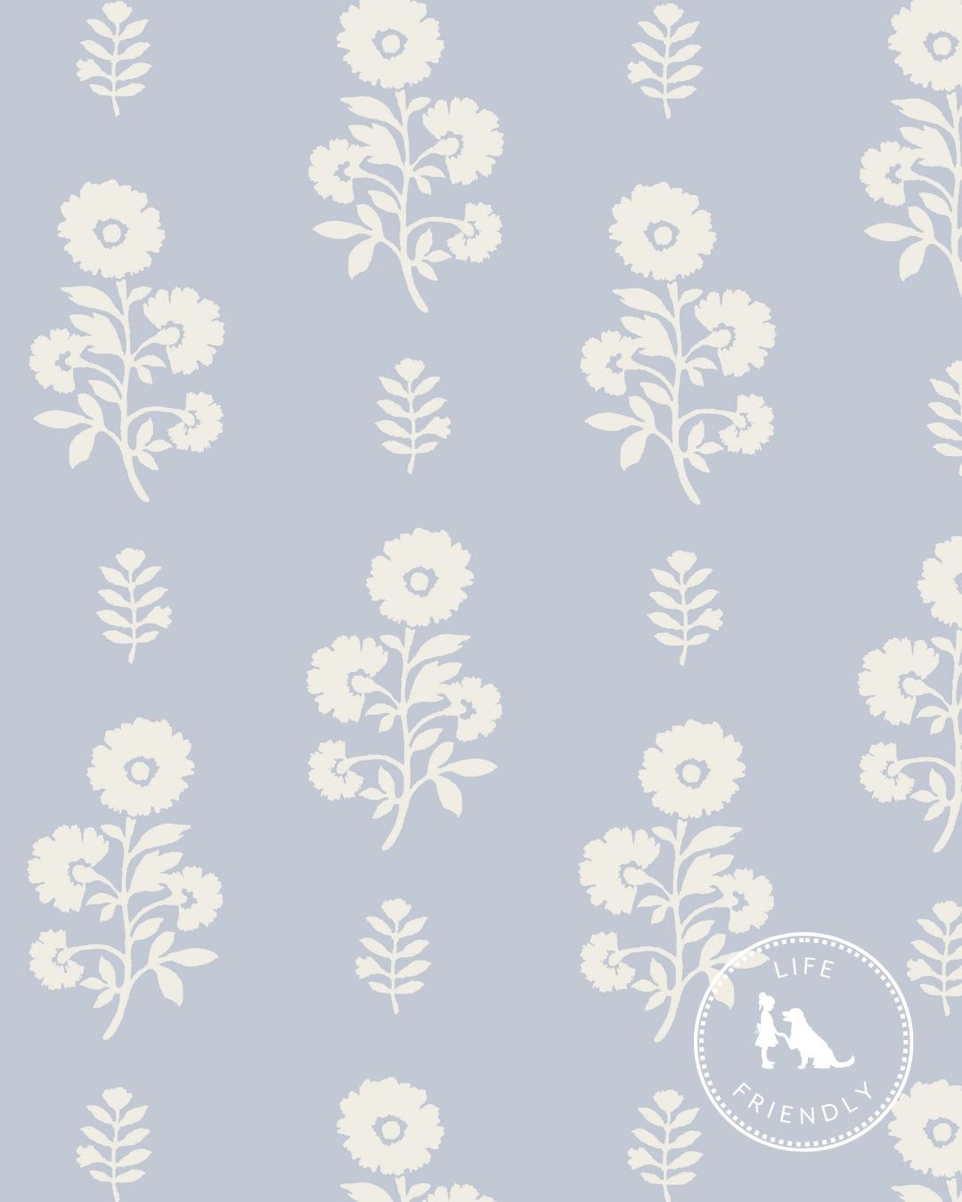 Chloe Floral Fabric in Light Blue