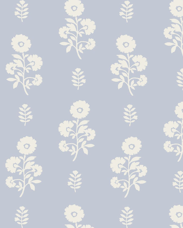 Chloe Floral Fabric in Light Blue