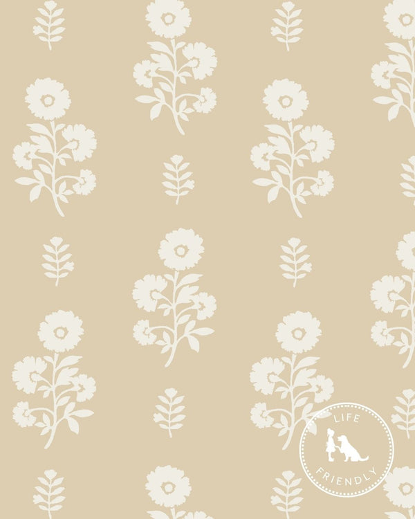 Chloe Floral Fabric in Natural