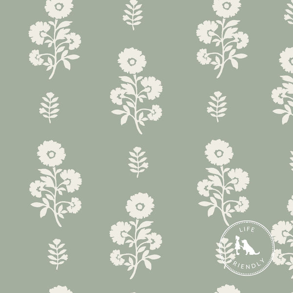 Chloe Floral Fabric in Willow