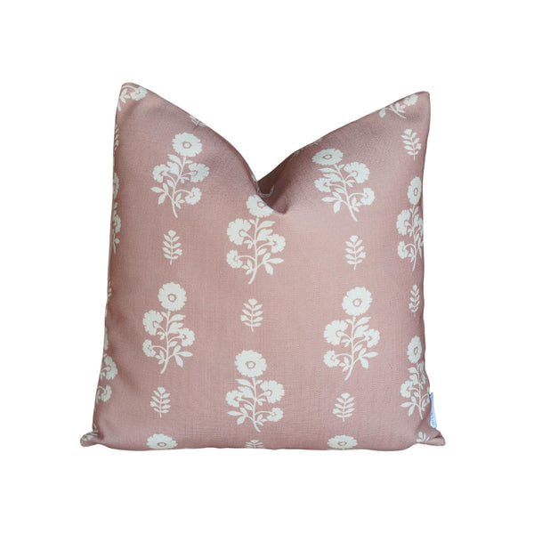 Chloe Floral Pillow in Dusty Pink