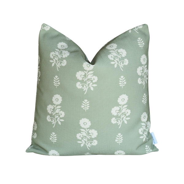 Chloe Floral Pillow in Willow