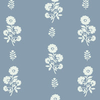 Chloe Floral Fabric in Dusty Blue