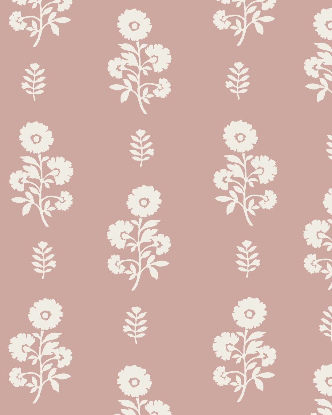 Chloe Floral Fabric in Dusty Pink