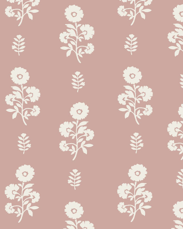Chloe Floral Fabric in Dusty Pink