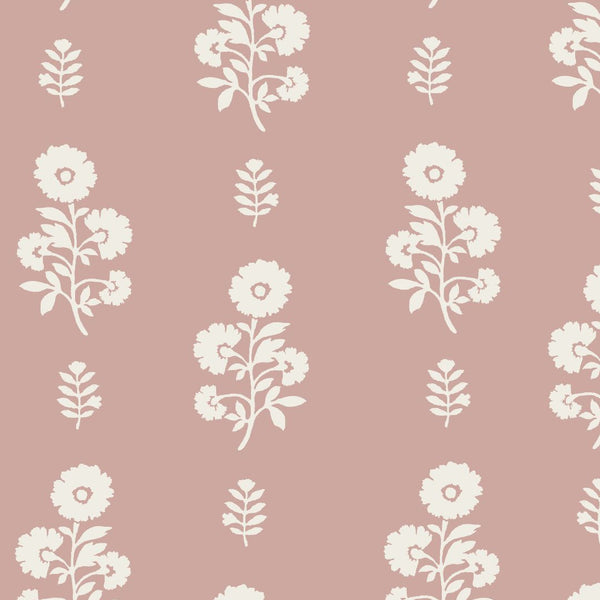 Chloe Floral Fabric in Dusty Pink