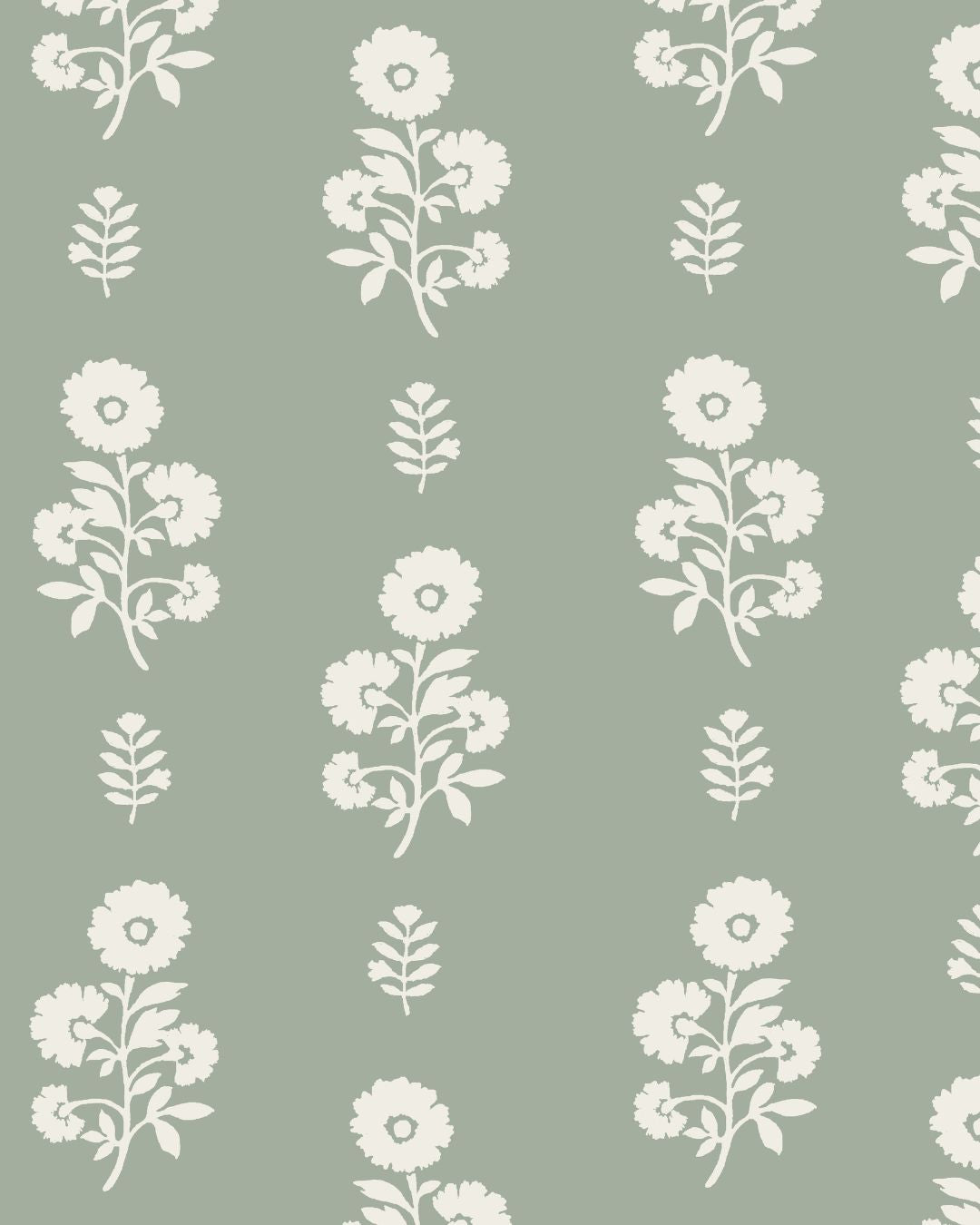 Chloe Floral Fabric in Willow