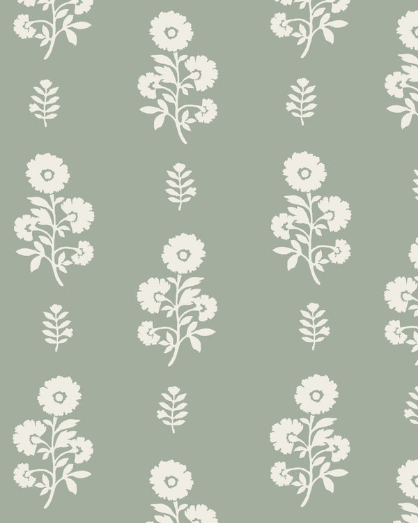Chloe Floral Fabric in Willow