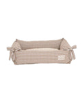 Chocolate Gingham Dog Bed