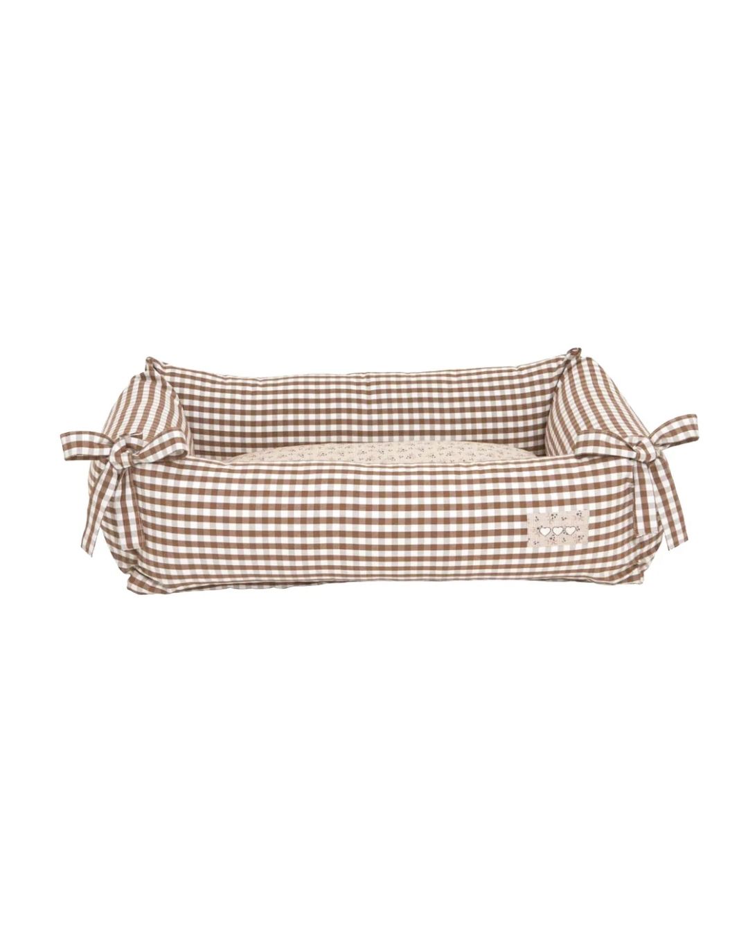 Chocolate Gingham Dog Bed