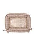 Chocolate Gingham Dog Bed