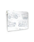 Construction Blueprint Wallpaper in Blue